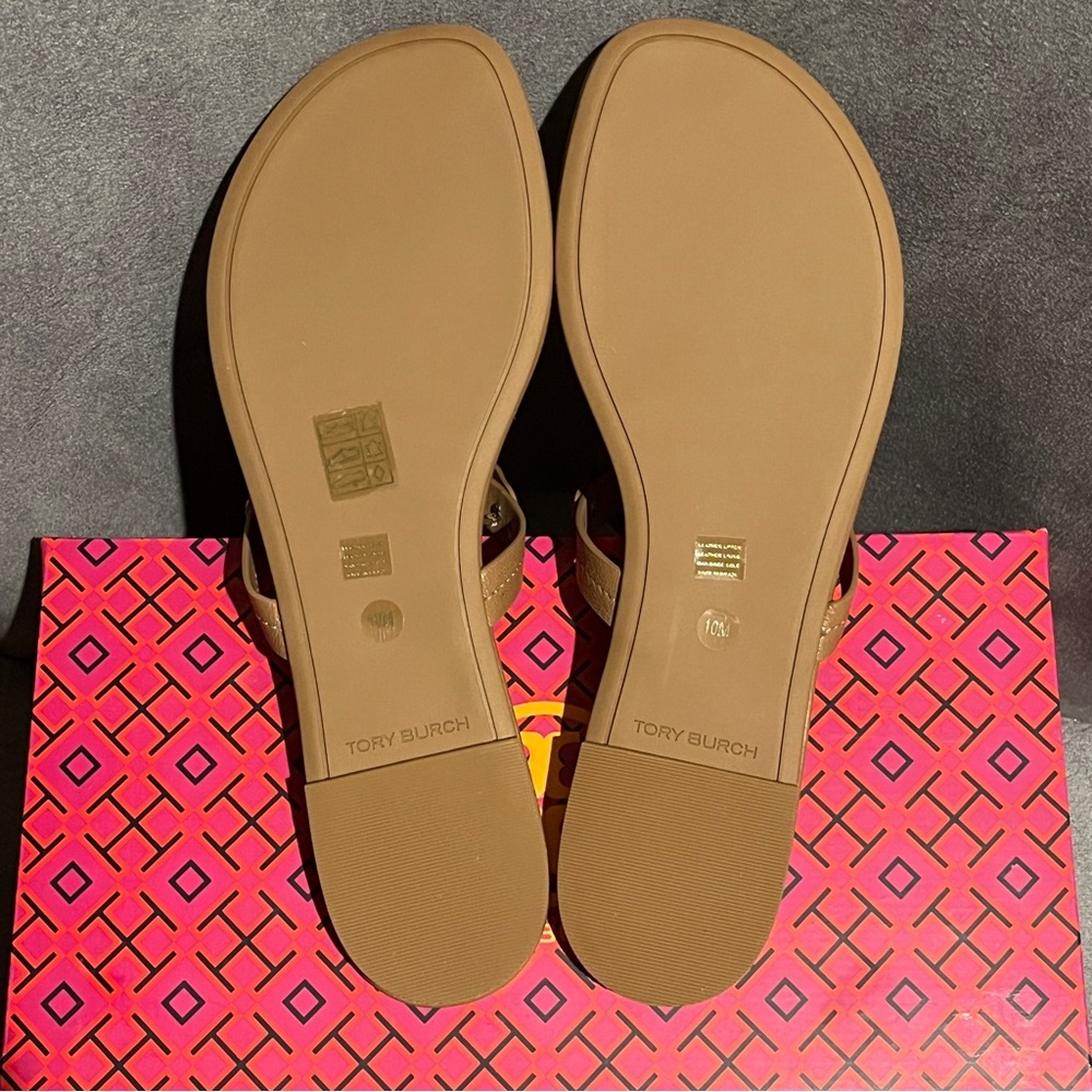 Tory Burch Women’s Miller Leather Sandals Almond Flour Size 10 - Picture 13 of 16